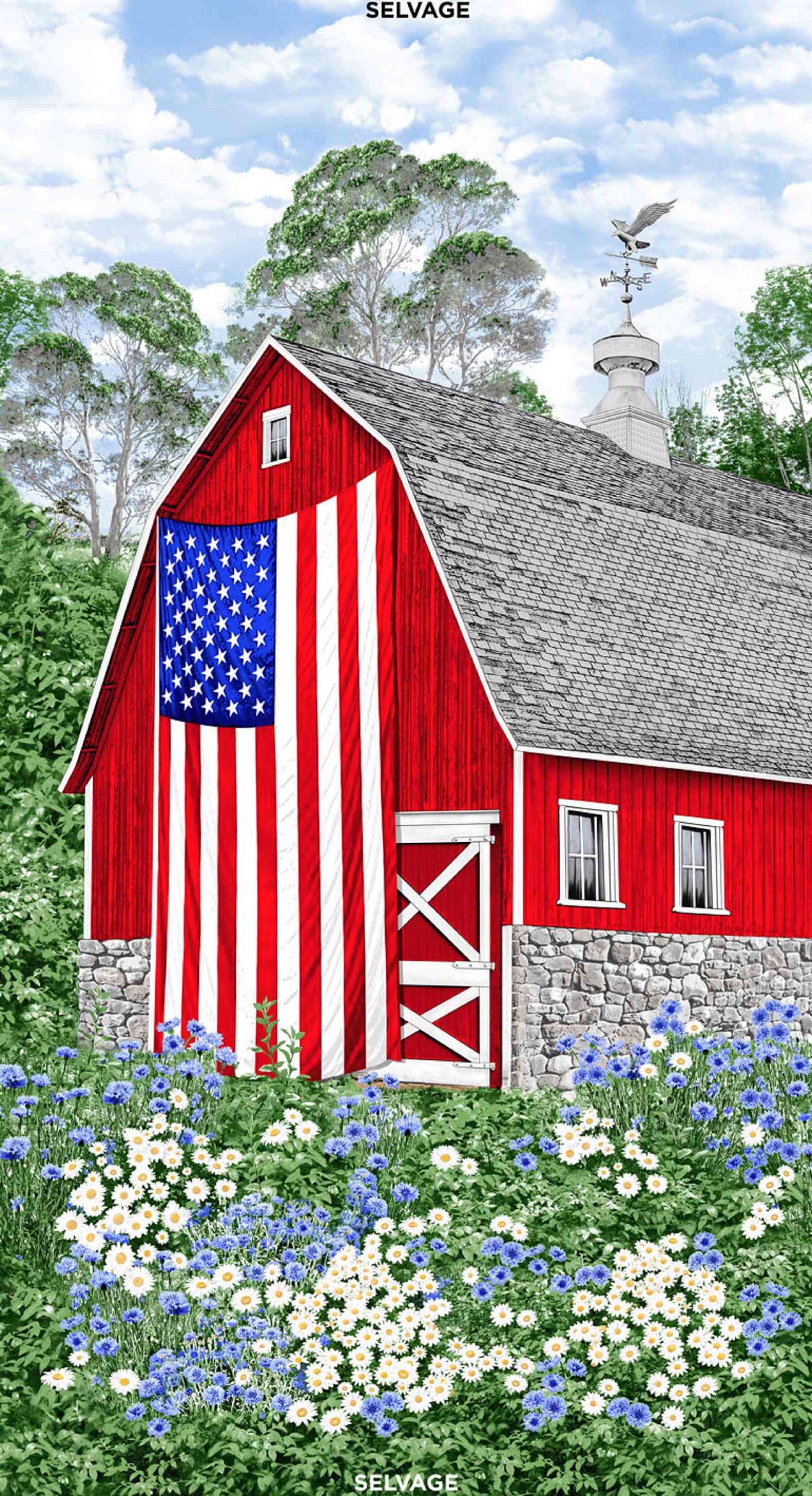 american flag barn roof