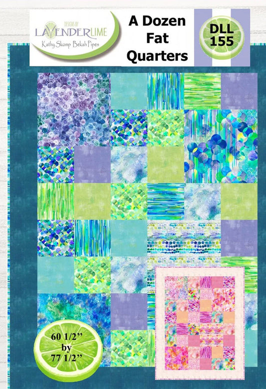 A Dozen Fat Quarters Quilt Pattern by Lavenderlime-Two Colorways