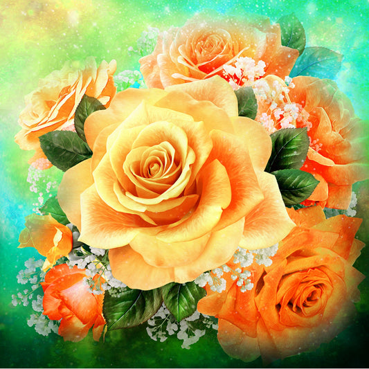 American Yellow Rose Panel-Oasis Fabric-Digital-59" x 59"