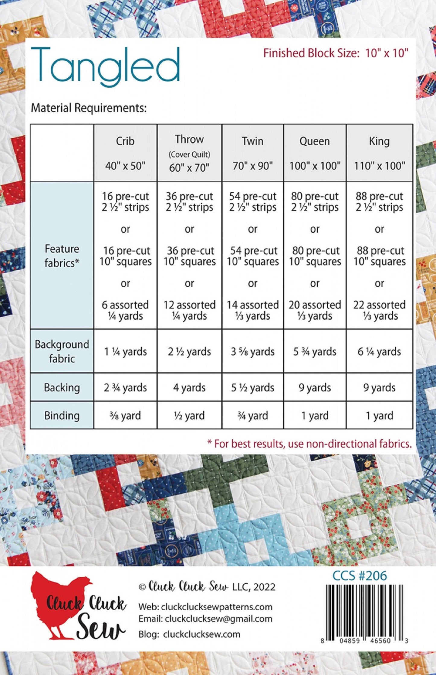 Tangled Quilt Pattern by Cluck, Cluck Sew-5 Sizes