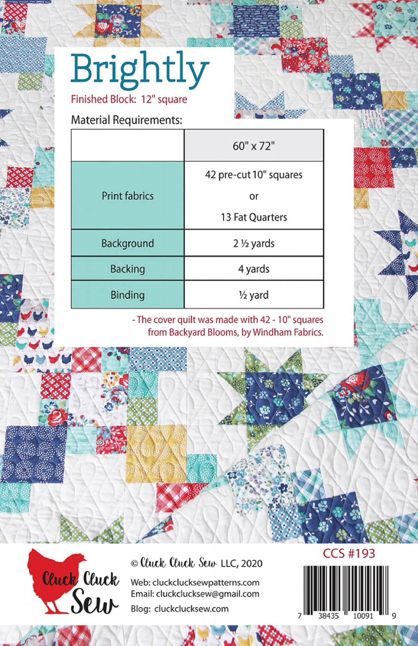 Brightly Quilt Pattern by Cluck, Cluck Sew-4 Sizes Included