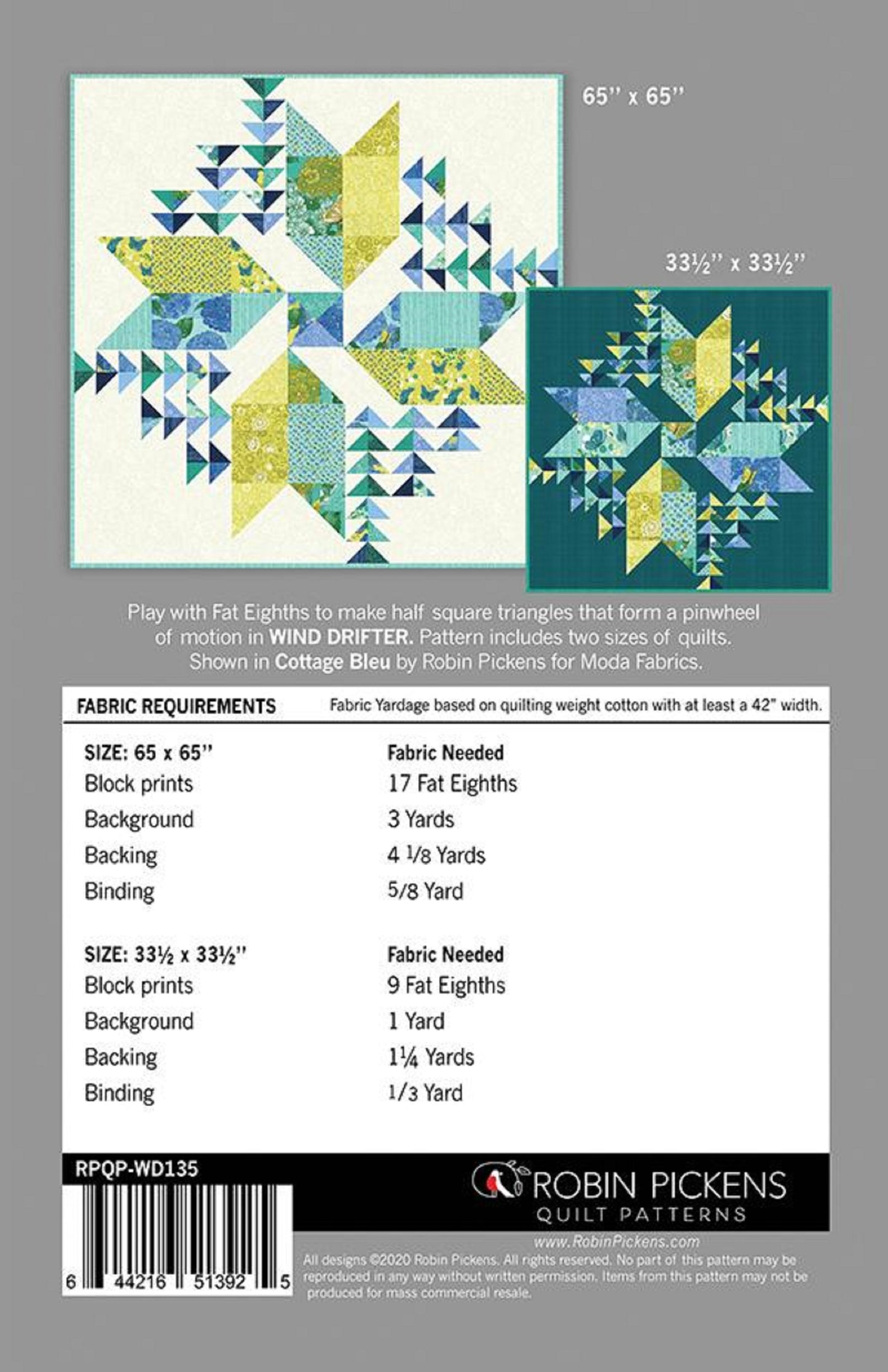 Wind Drifter Quilt Pattern by Robin Pickens