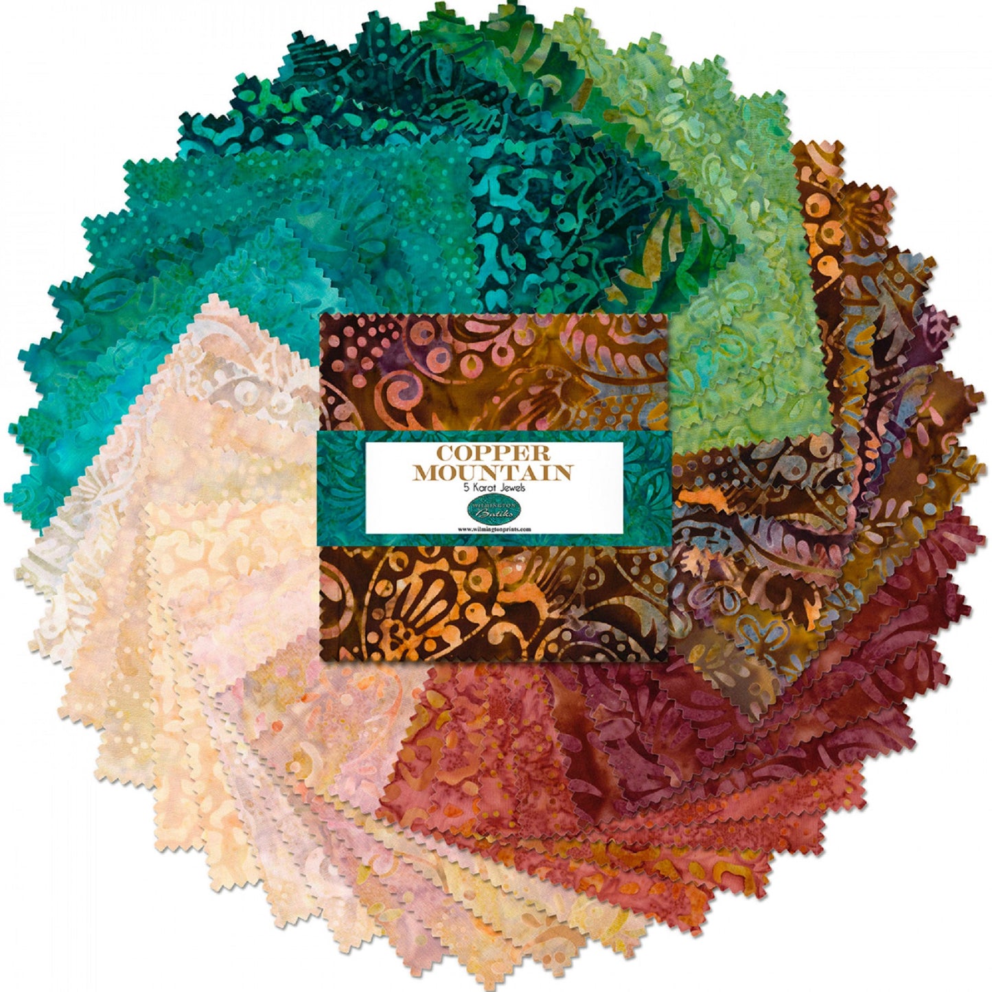 Copper Mountain Charm Pack-Wilmington Prints-Batik Prints-42 5"-Squares