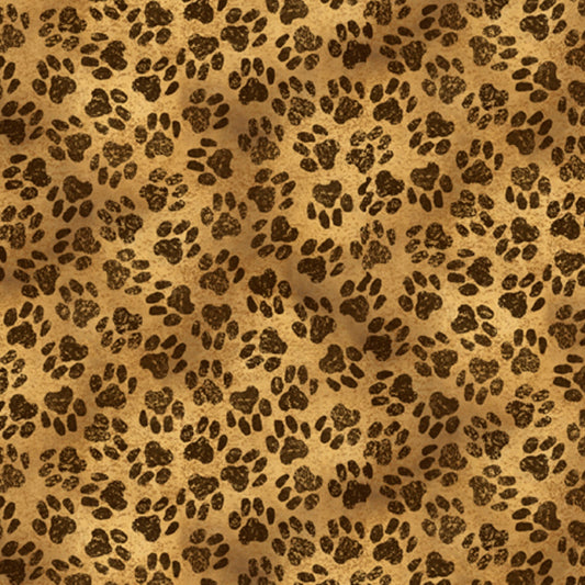 For The Love of Labs-Paw Prints-Brown-BTY-Quilting Treasures