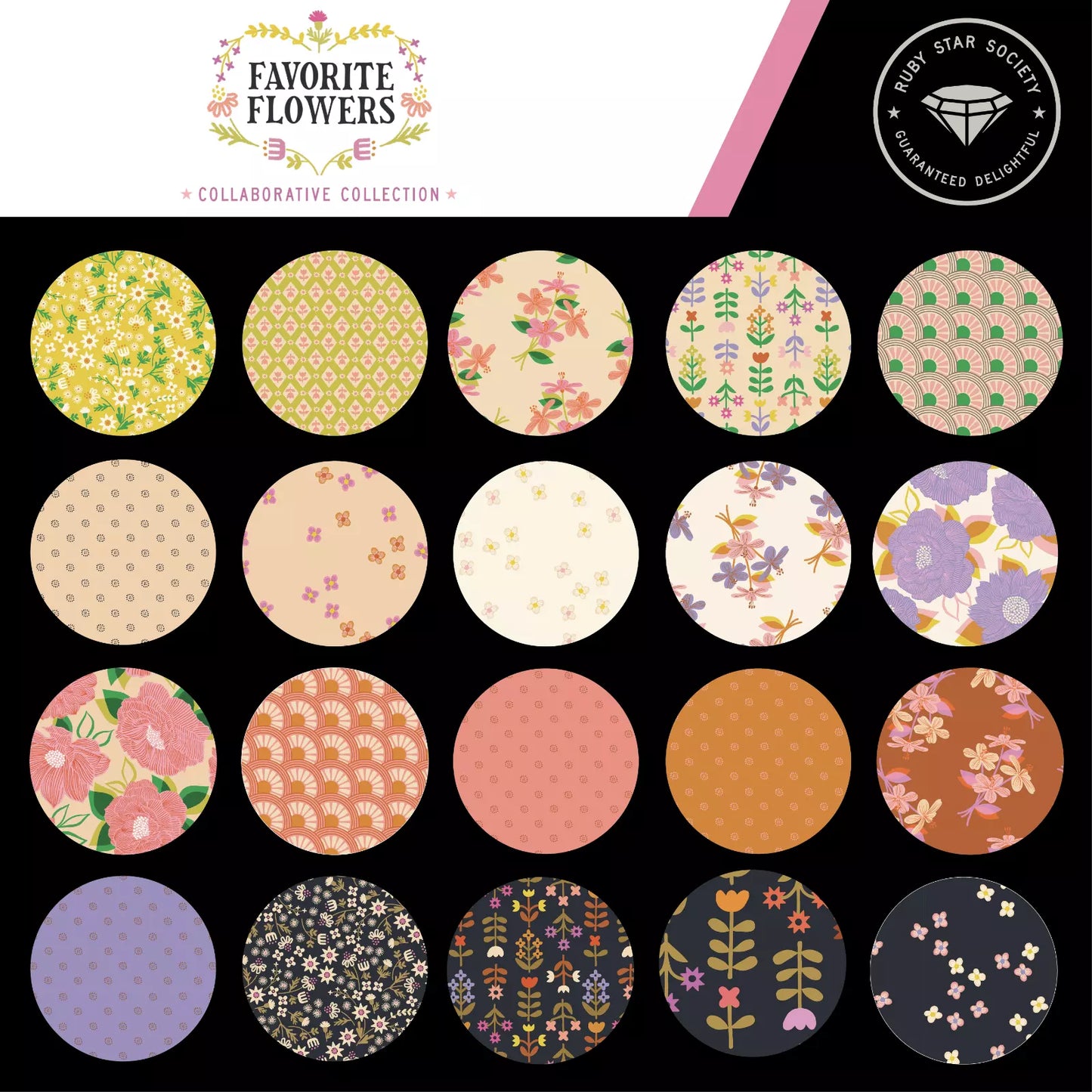 Favorite Flowers Charm Pack-Moda Fabrics-42-5" Squares