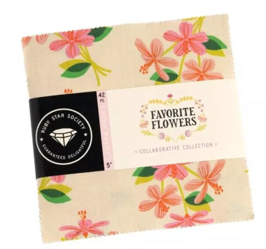 Favorite Flowers Charm Pack-Moda Fabrics-42-5" Squares