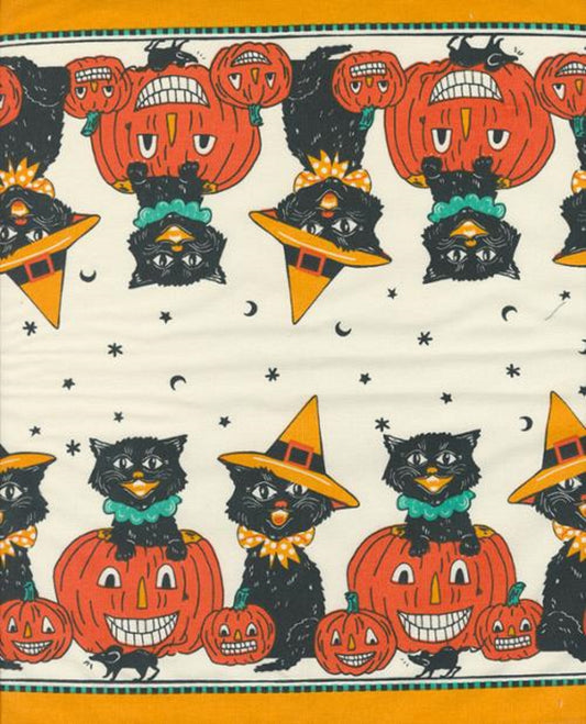 Halloween Kitty Kat Toweling-Moda Fabrics-BTY