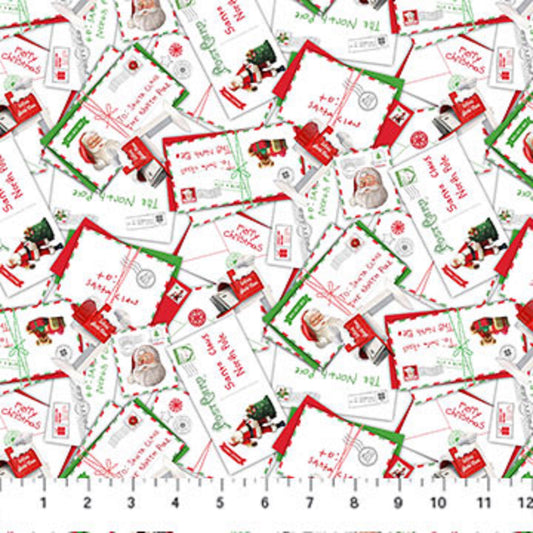 Letters to Santa - Northcott Fabrics-BTY-Tossed Letters
