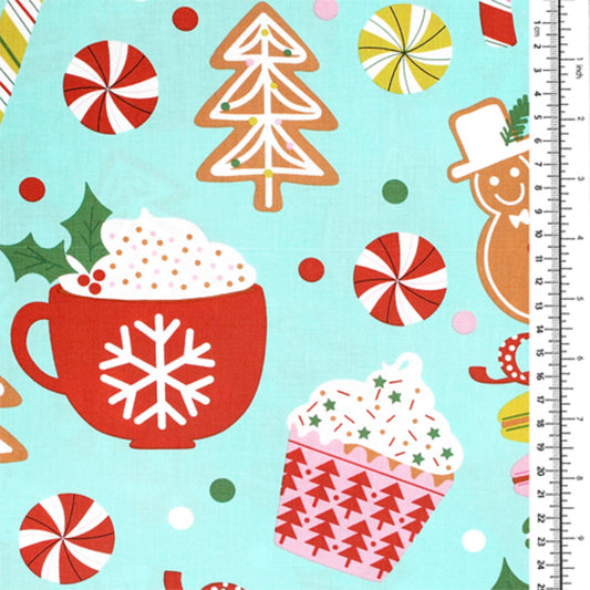 Merry Mugs-Wintergreen Background-Alexander Henry-BTY