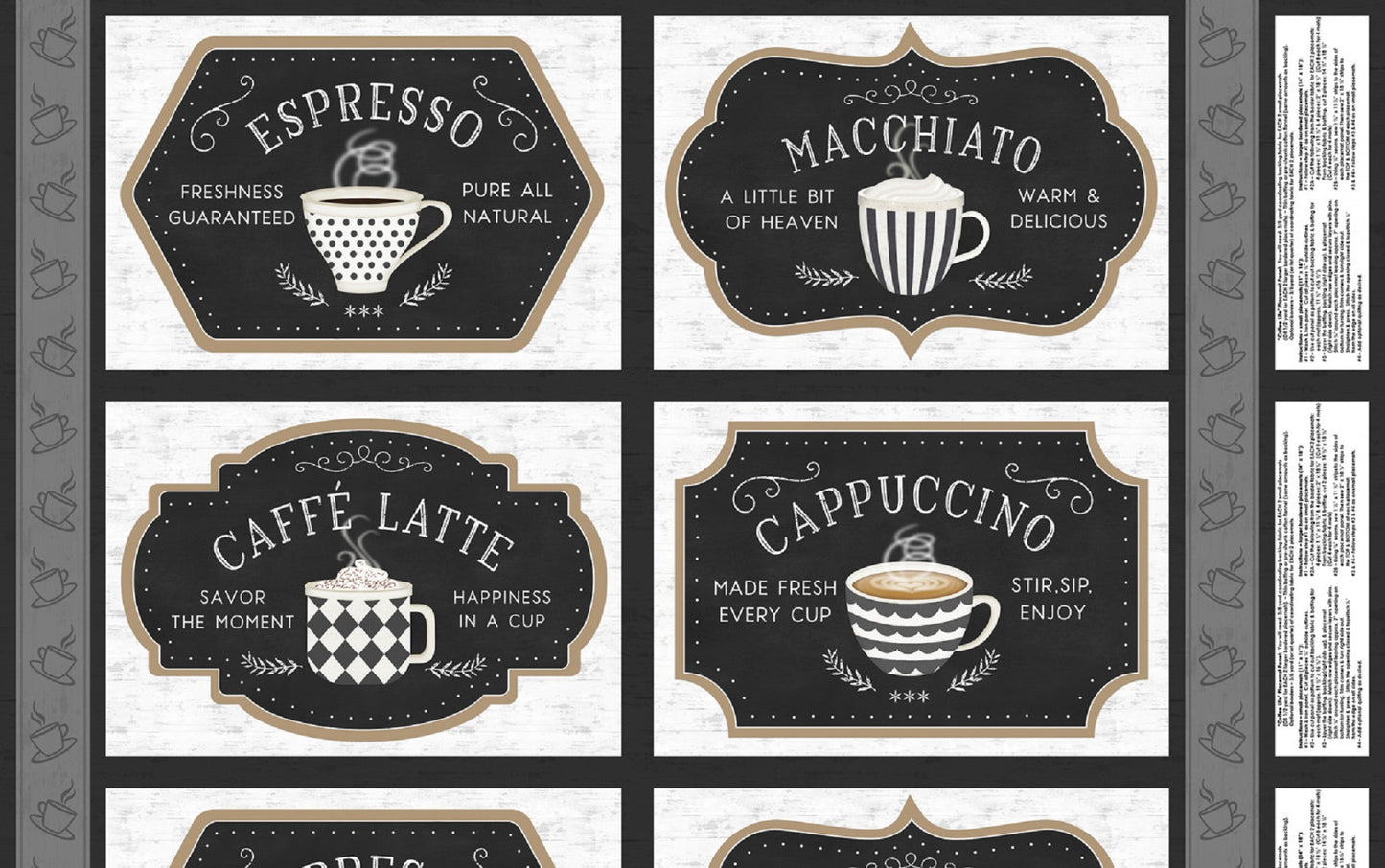 Coffee Life Placemat Panel by Wilmington Prints