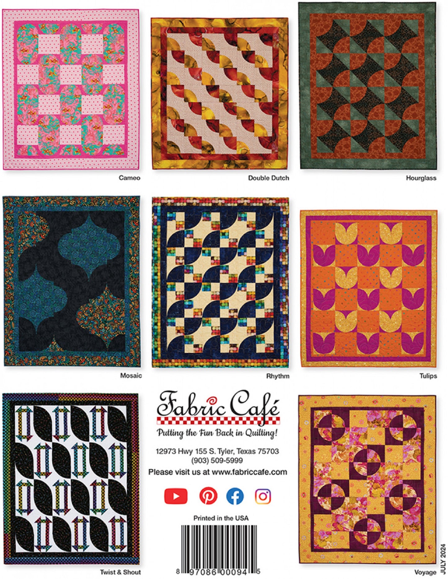 Curve Appeal-3 Yard Quilts-Fabric Cafe-8 Patterns