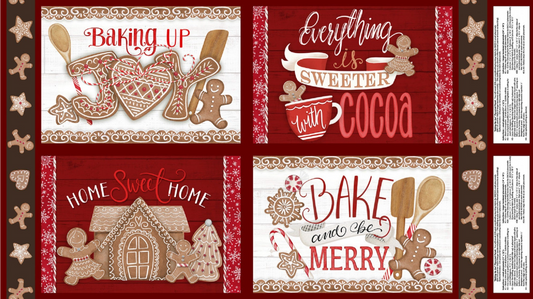 Placemat Panel-Eat-Bake-Be Merry by Wilmington Prints-4 Placemats