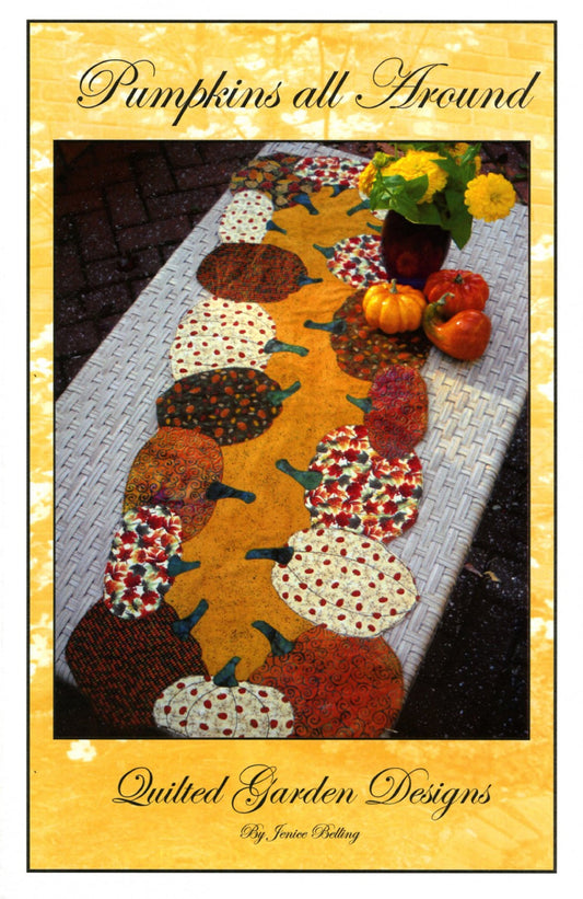 Pumpkins All Around Table Runner-Quilted Garden Designs