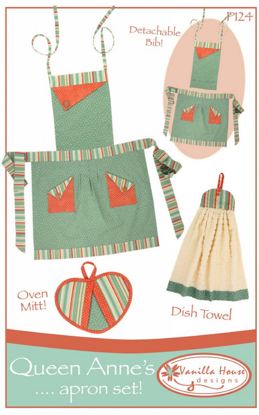 Queen Anne's Apron Set Pattern-Vanilla House Designs