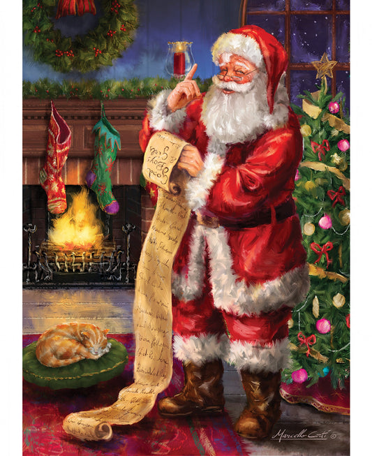 Christmas Wishes-Santa Checking His List Panel-Riley Blake