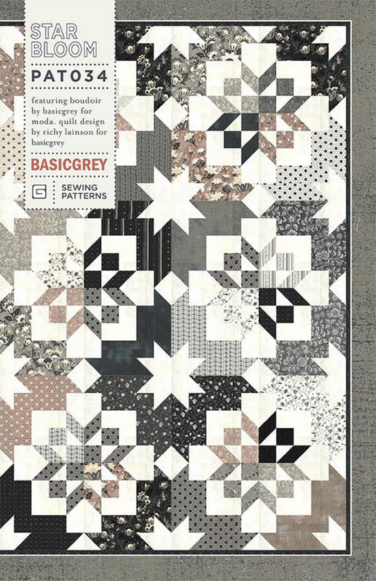 Star Bloom Quilt Pattern - Basic Grey