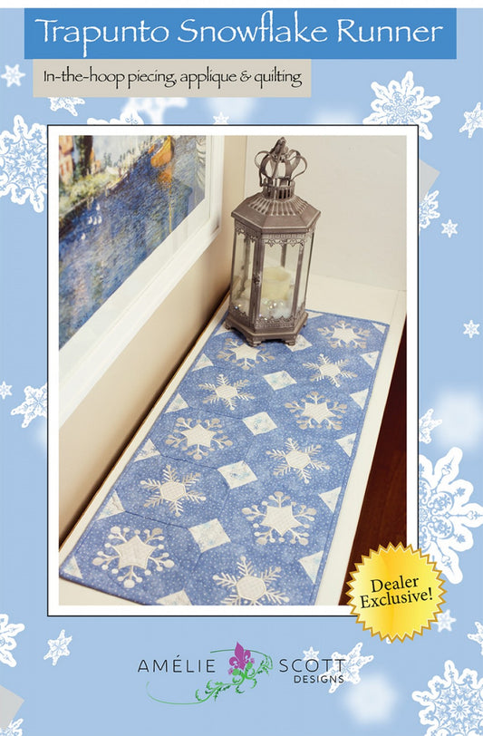 Tarpunto Snowflake Runner Pattern by Amelie Scott Designs