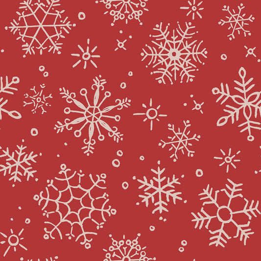 Magical Winterland-Snowflakes on Barn Red-Riley Blake-107-108 inches Wide-BTY