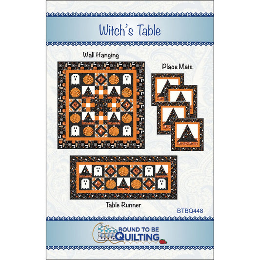 Witch's Table Pattern-Wall Hanging-Placemats-Table Runner-Bound To Be Quilting