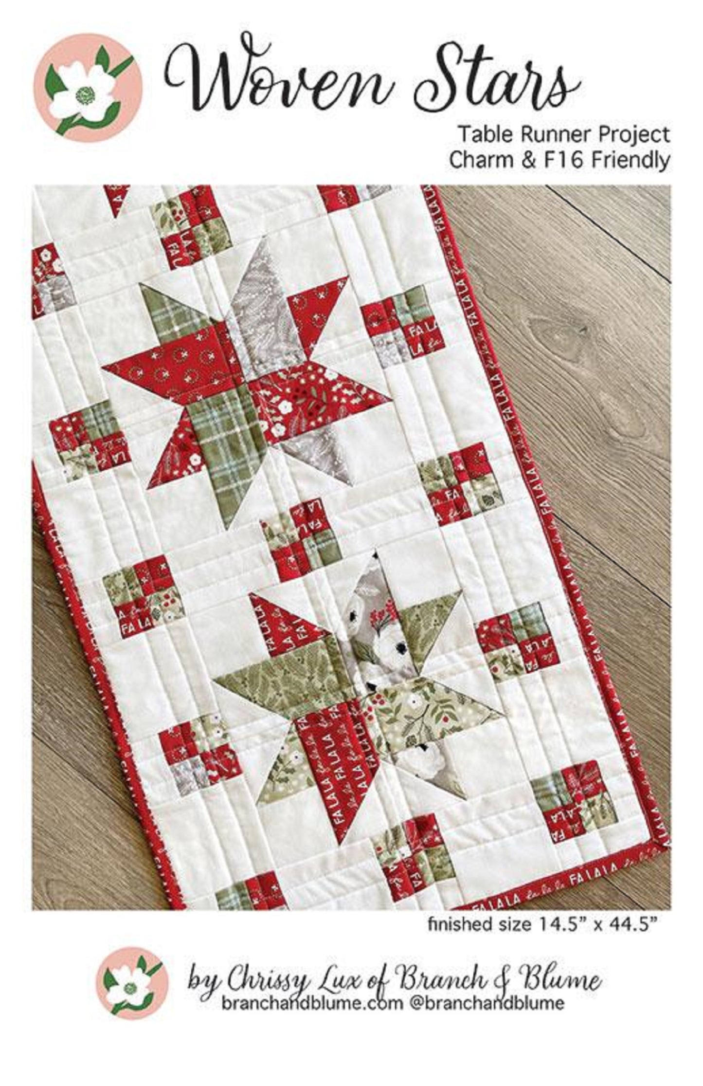 Woven Stars Table Runner Pattern by Branch and Blume