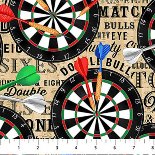 The Cave-Dart Boards on Cream B/G With Different Words-BTY