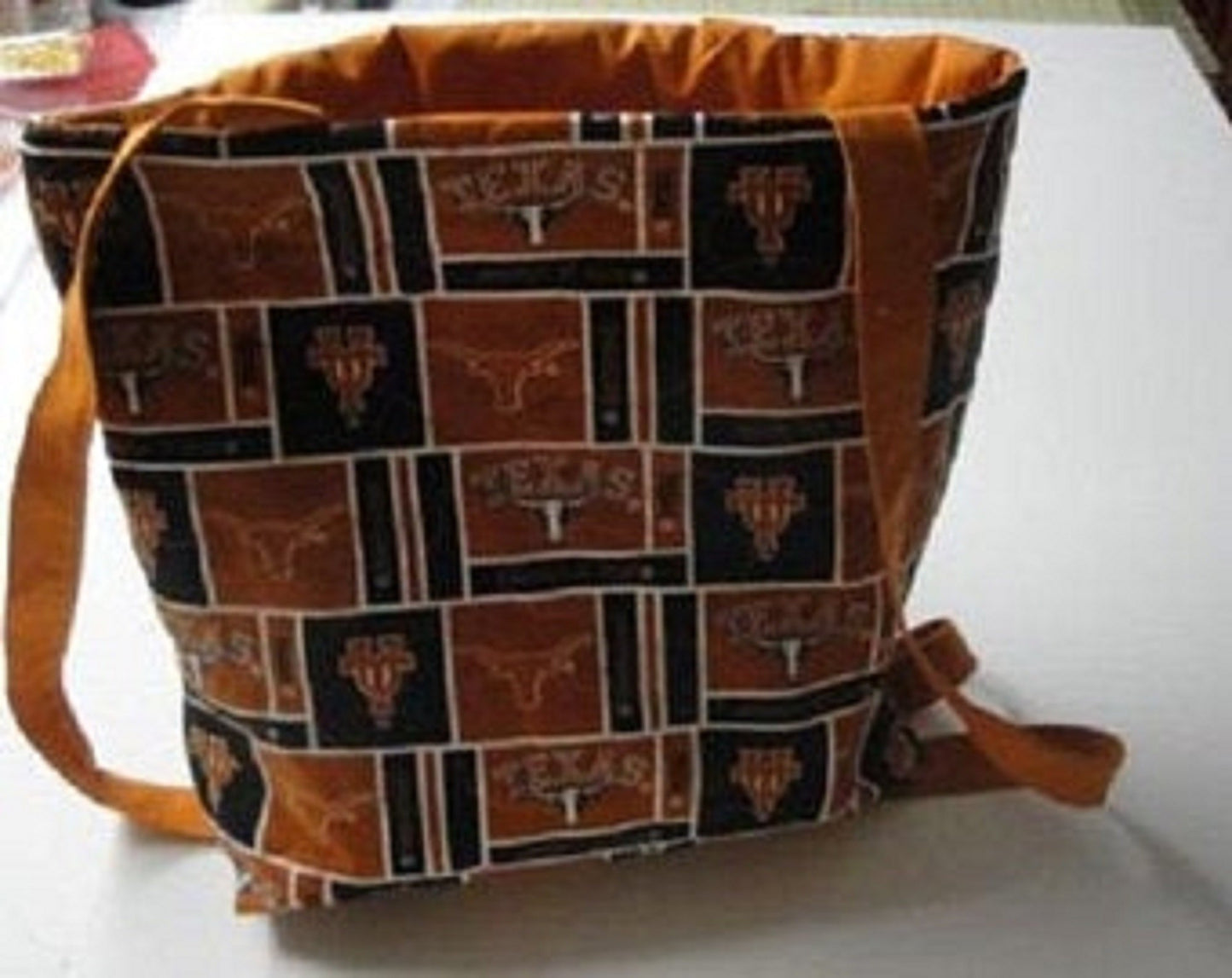 University of Texas Longhorns Blocks— Machine-Quilted Tote Bag