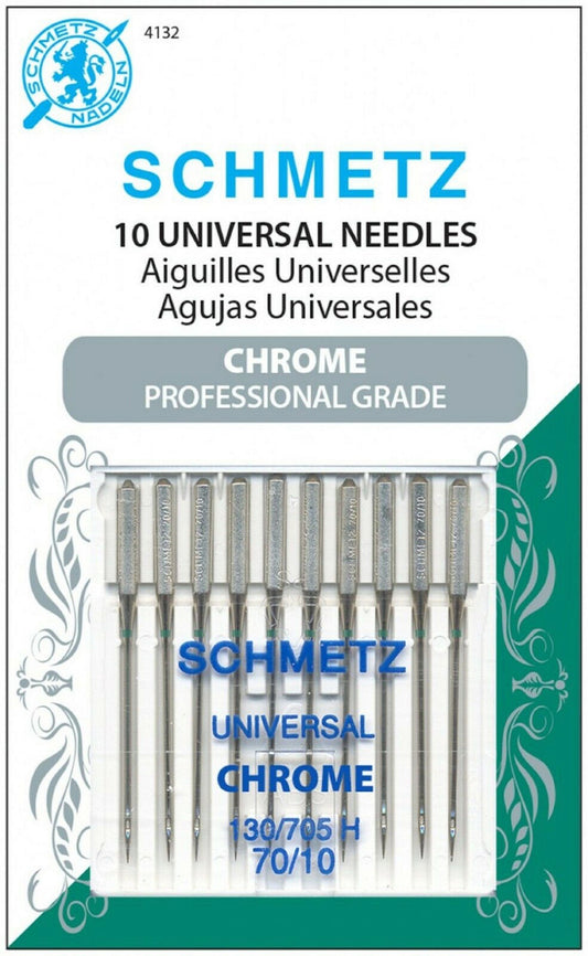 Schmetz Universal "Chrome"-10 Professional Grade Needles-Size 70/10