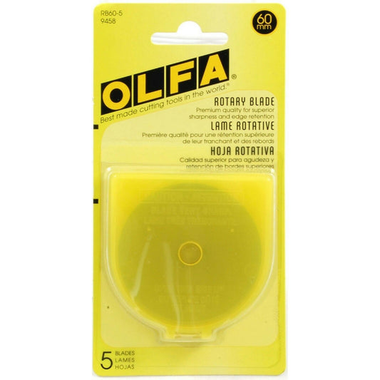 Olfa Rotary Cutting Blades-60mm-Package of 5